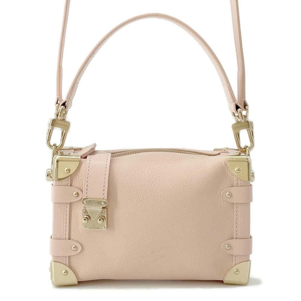 Louis Vuitton Side Trunk Handbag Grain Calf Leather Shoulder Bag